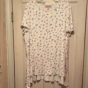 Philosophy Cream Tee with Multicolor Floral Print